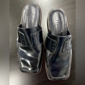 Tibi Pedro Slide Square Toe Loafer Navy